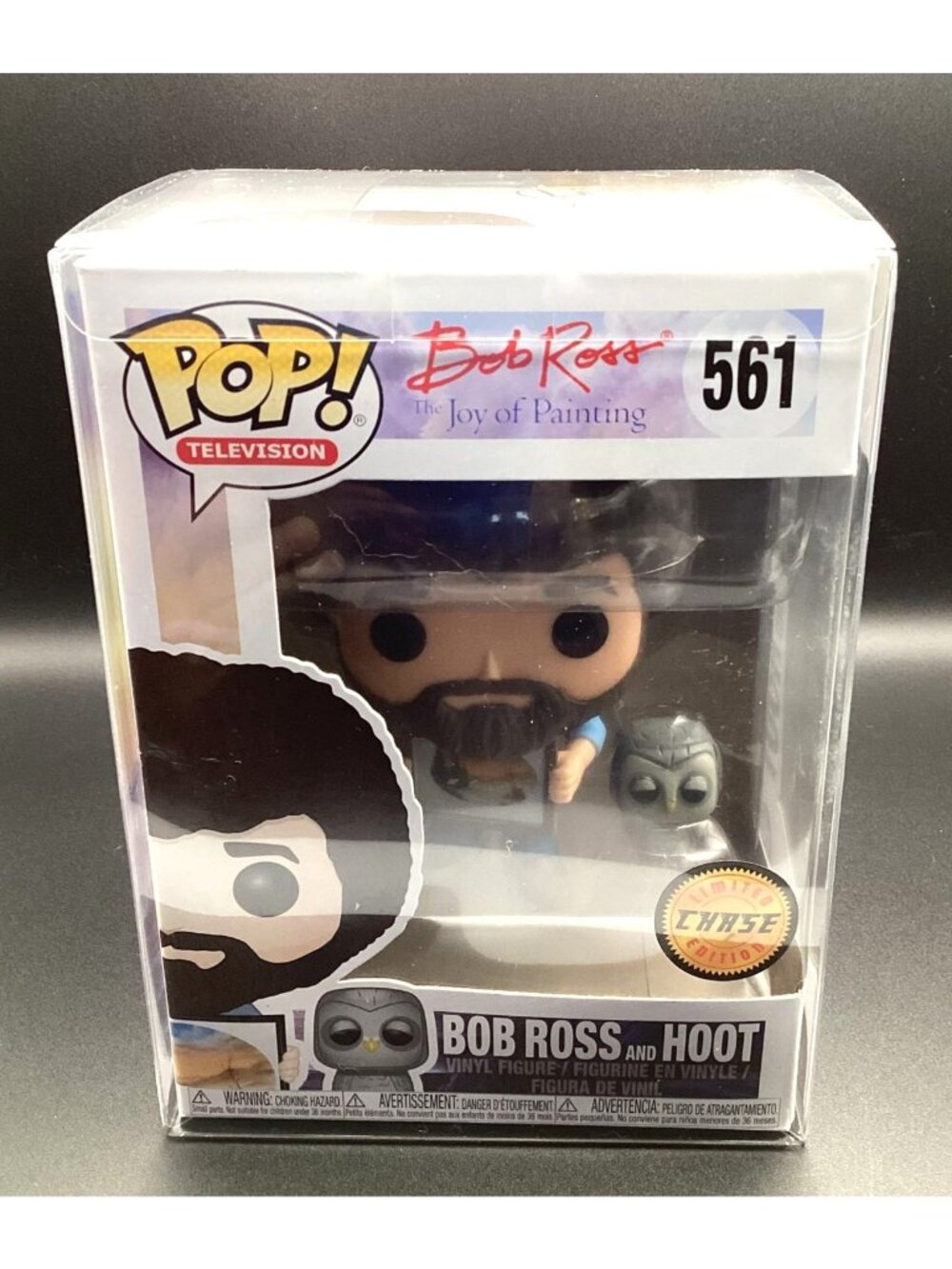 Funko Pop! Television Bob Ross w/ Hoot Chase #561 Limited Edition Protector NIB!